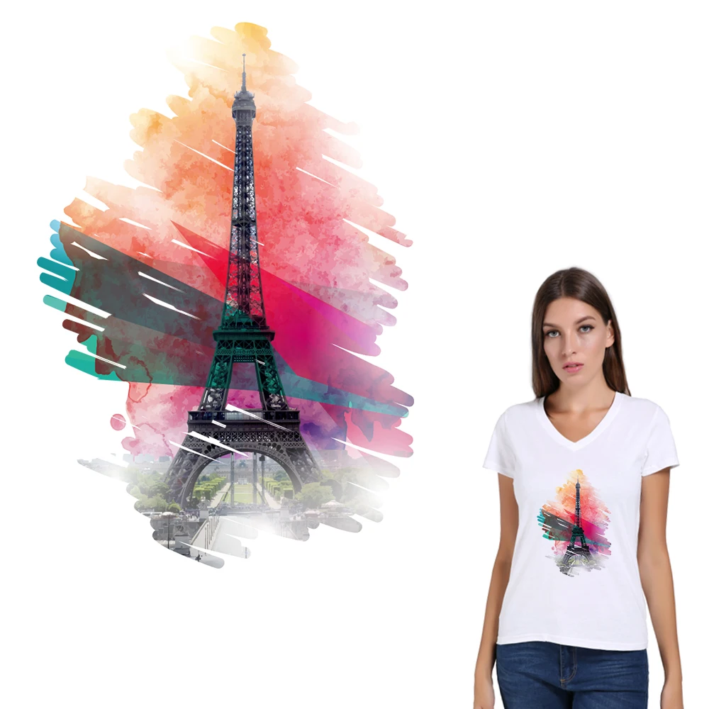 

XC Lovely Paris Clothes Patches Set for Parent-childs Iron-on Press Heat Transfers Stickers for Families DIY Appliques Patch