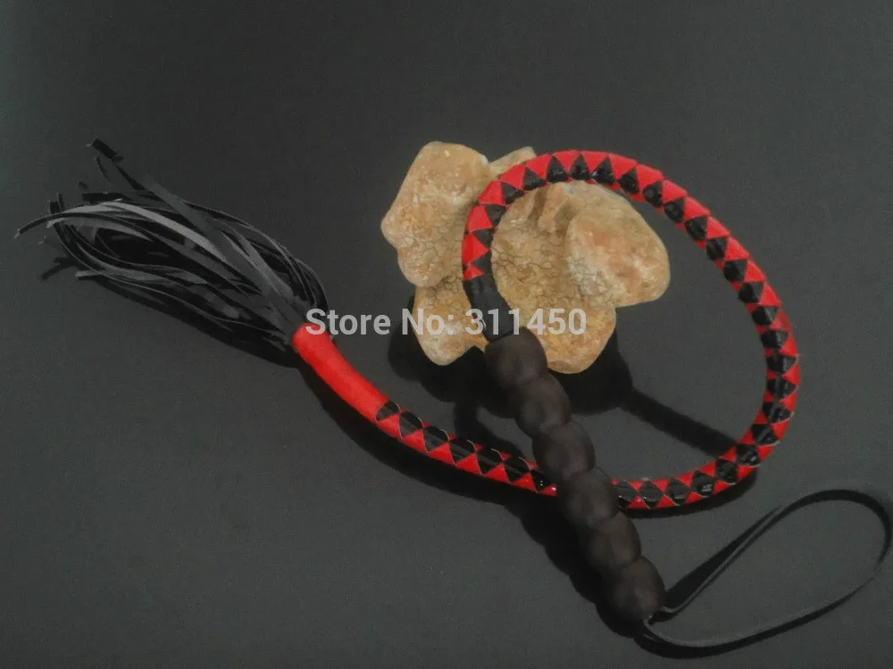 Adult Slave Training Game Fetish Black Red Double Color Flogger Braided Whip Gothic | Красота и здоровье