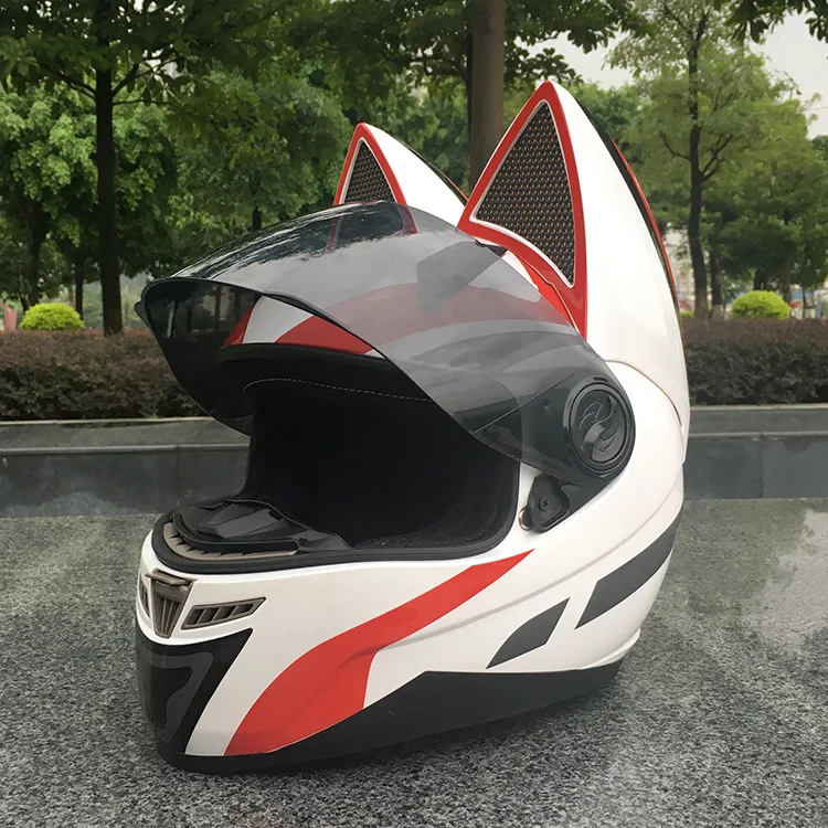 NITRINOS мотоциклетный шлем для мужчин и женщин гоночный персональный всесезонный защитный шлем кошачий ушной шлем