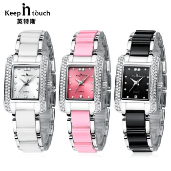 

KEEP IN TOUCH New Fashion Luxury Women Wristwatch Rectangle Diamond Rhinestone Waterproof Quartz Ladies Watches Relogio Feminino