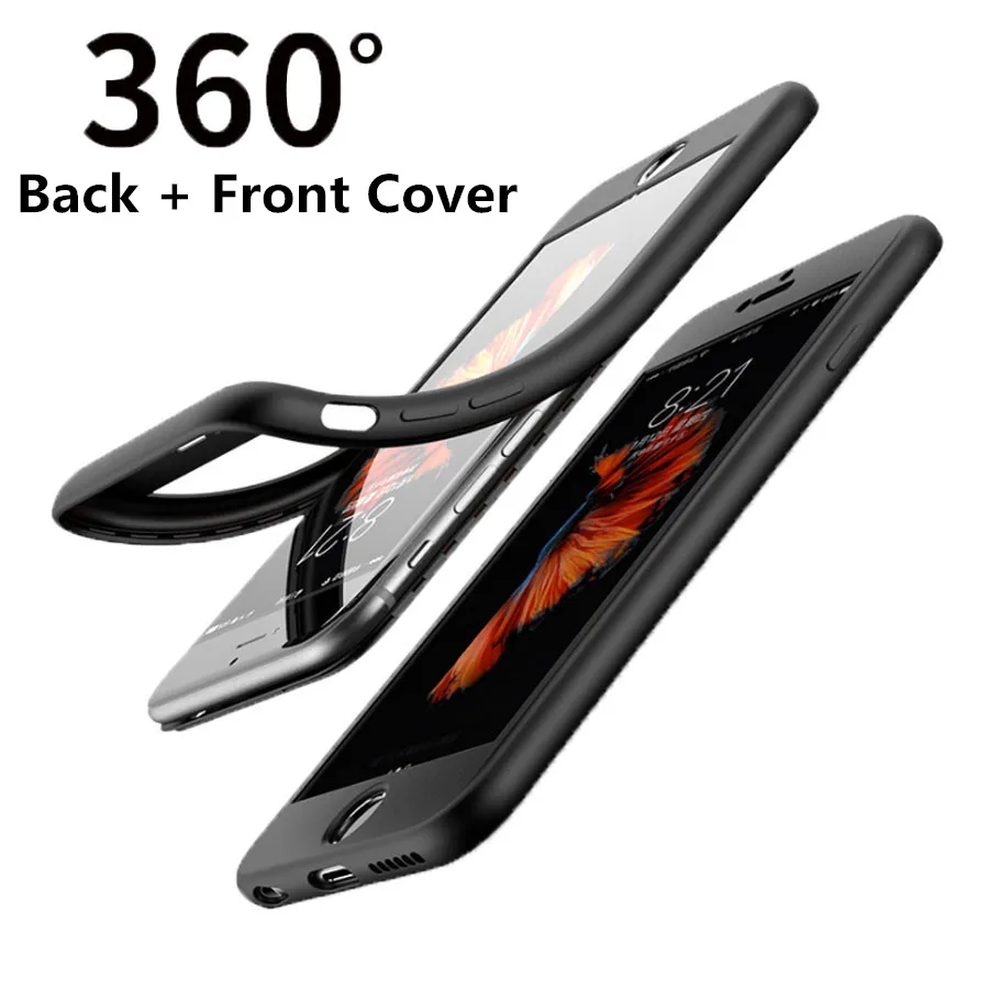 360 гибкий полностью мягкий ТПУ чехол для iPhone 8 7 5 5S SE 6S 6 X XR XS MAX Samsung A6 A8 J4 J6 2018 Note 9S9 S8 S7