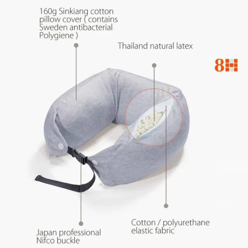 Оригинальная Xiaomi 8H U форма пены памяти подушка для шеи Антибактериальная портативная дорожная 8H маска для глаз Подушка для обеда