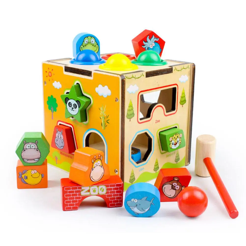 

Children's Intelligence Multifunctional Animal Box with Sound Shape Matching Knocking Toy Gift