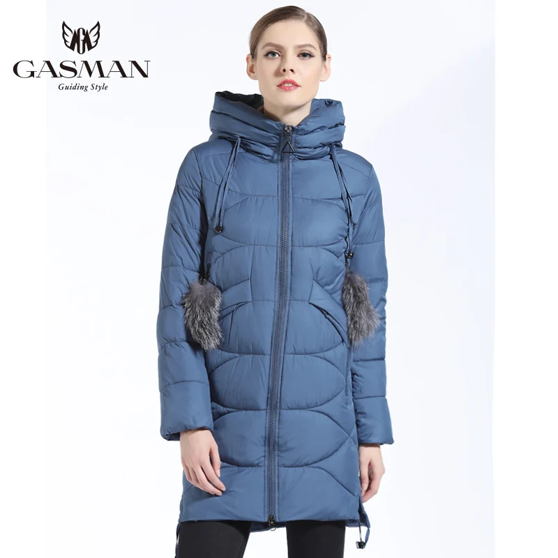 GASMAN 2018 New Winter Fashion Winter Down Jacket Women Hooded Thick Down Parka For Women Slim Winter Coat With Natural Fur