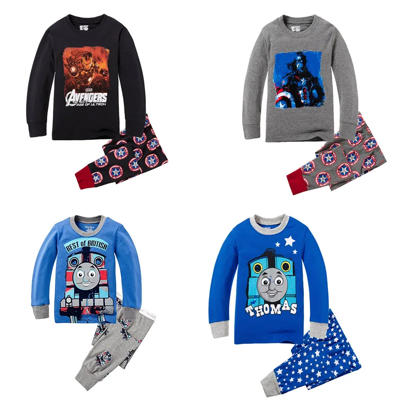 

100 Cotton Full Sleeve Hero Cartoon Sleepwear Baby Nightwear Children Pajamas Sets Pijamas Unicornio Boys Clothes Girls PJS