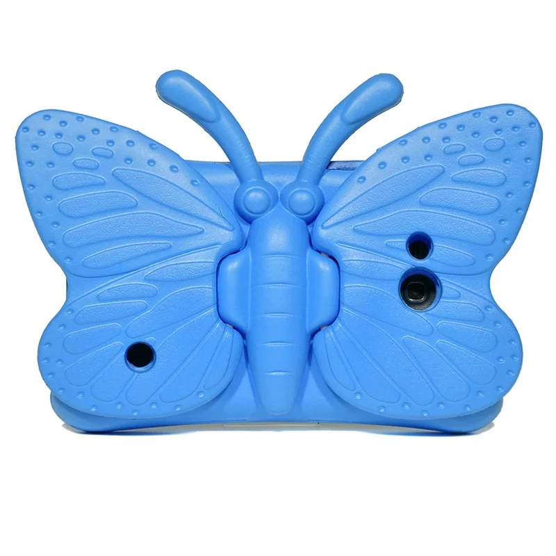 Детский противоударный чехол из вспененного материала EVA для samsung Galaxy Tab E Lite T113 T110 Tab 3 4 T210 T230 чехол-подставка для планшета " с мультяшной бабочкой - Цвет: Blue