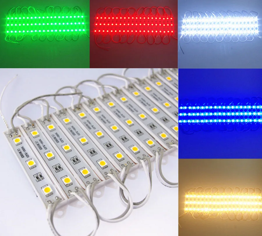 

20 pcs/Lot 5050 LED Modules, Led Modules SMD 3 Leds Sign Led Backlights For Channel Letters White Warm White DC 12V