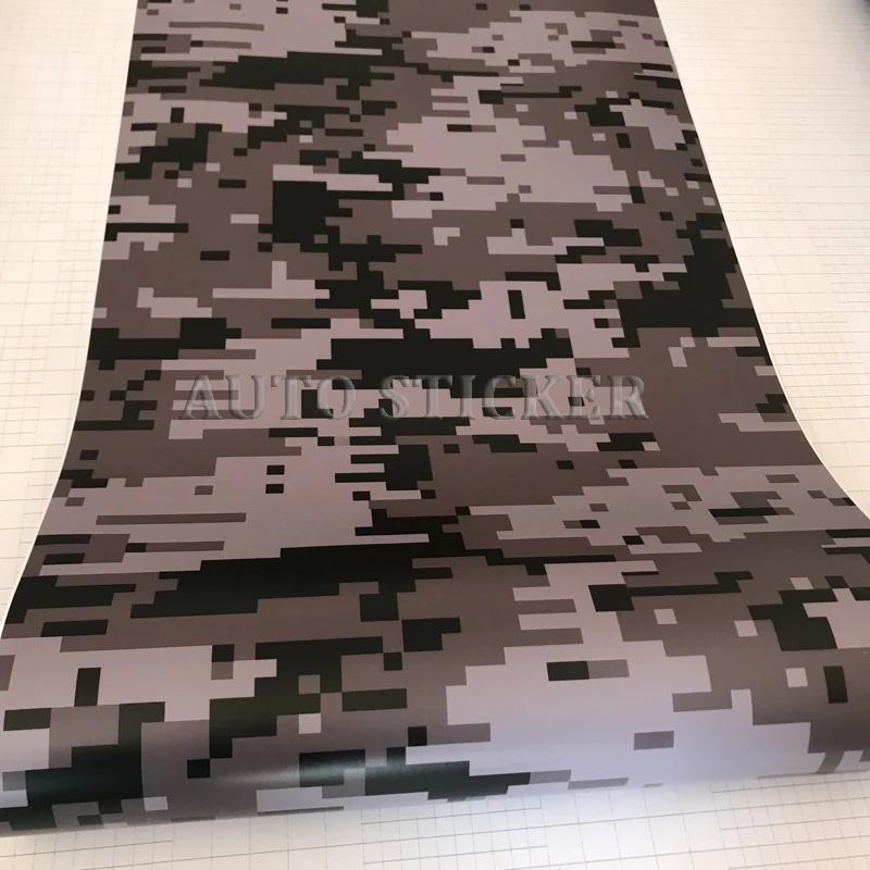 black gray digital camo vinyl car sticker film 1