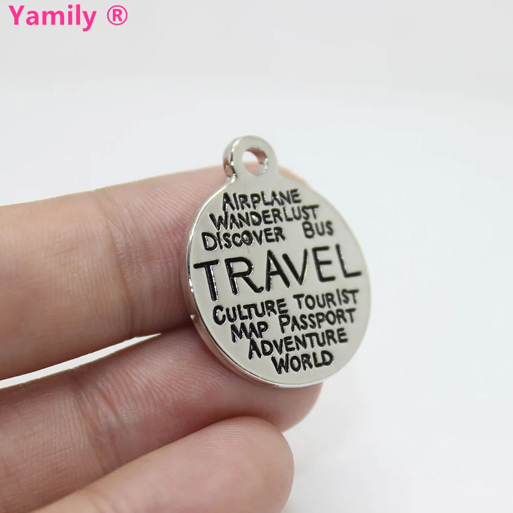 8pcs 22mm Travel Charm High quality Alloy plating white k Travel Charms