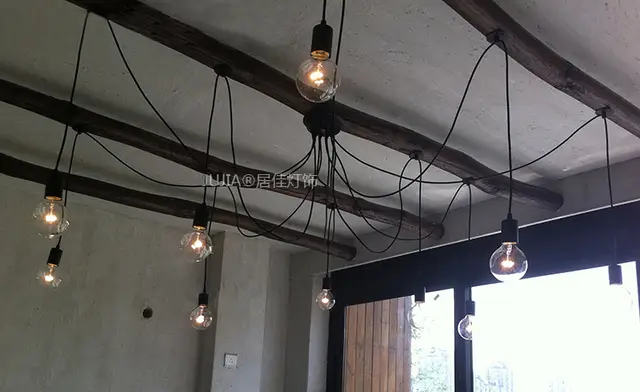 Black Vintage Edison Pendant Light Iron E27 Base Restaurant Dining Black Vintage Edison Pendant Light Iron