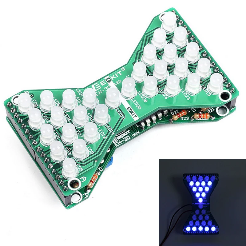 DC 5V Blue LED font b Electronic b font Hourglass DIY Kit Speed Adjustable Funny font