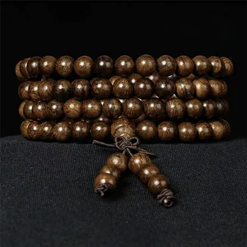 

Vietnam Scented Wood Stretch Bracelet Women Men Fashion Jewelry Bless You 8mm 108 Beads Aloeswood Wood Prayer Round Bead