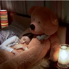 Большой медведь игрушка плюшевая игрушка милый большой глаз лук чучела медведь игрушка Подарочный плюшевый мишка светильник коричневый 200 см