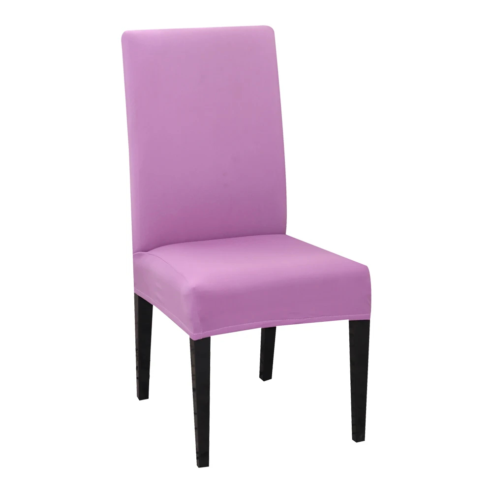 light purple 1/2/4/6 шт. современные Однотонные крышка спандекс эластичная Свадебные банкетные чехлы для стульев обеденный сиденья отеля покрытие стола - Цвет: light purple