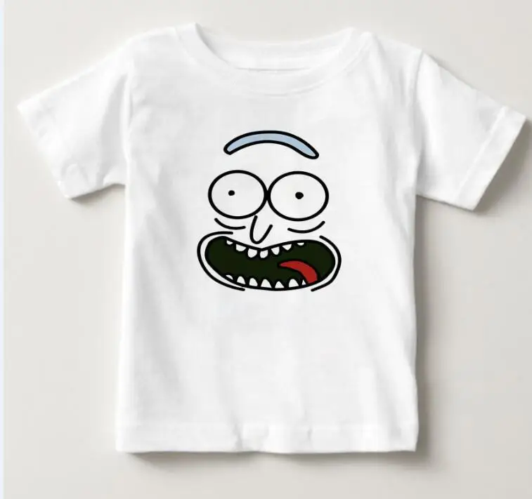 Крутая футболка для детей Рик Морти г. летние футболки с аниме рисунком rick and morty миры народный Белый Фитнес мультфильм футболка homme - Цвет: White 1