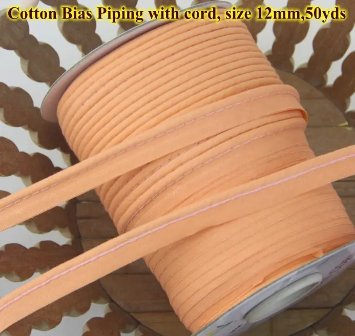 Free shipping 100 Cotton Bias Piping, Piping tape,bias Tape with cord