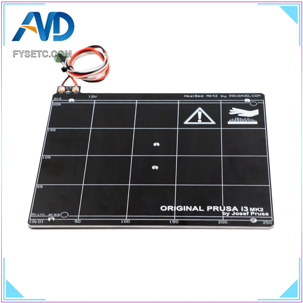 Prusa i3 MK2 MK2S 3d принтер кровать с подогревом алюминиевый сплав клон 255X235 мм + резистор