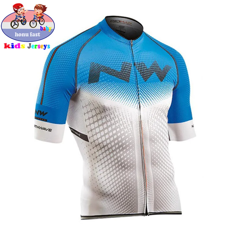 Nw летняя дышащая быстросохнущая детская велосипедная футболка, набор, профессиональная команда, Детская велосипедная одежда, одежда для горного велосипеда для мальчиков, велосипедная одежда, велосипедные шорты - Цвет: Short sleeve 3