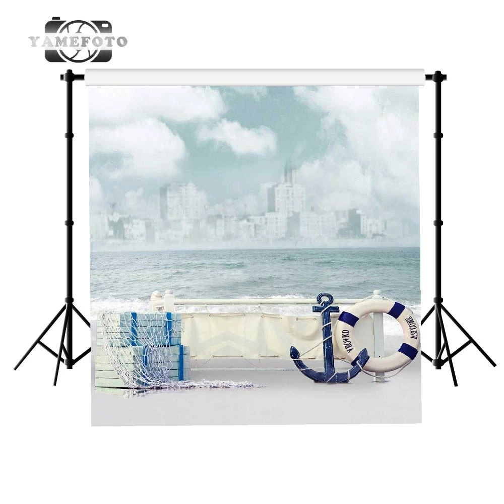 3x5ft Vinyl Nautical Anchor Sailor Lifebuoy Life Ring Paddle Photography Studio Backdrop Background 