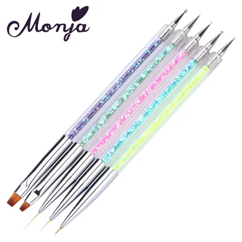 

Monja Double End 5pcs/set Nail Art Acrylic Flower Design Painting Drawing Liner Brushes Dotting Pen Manicure Tools