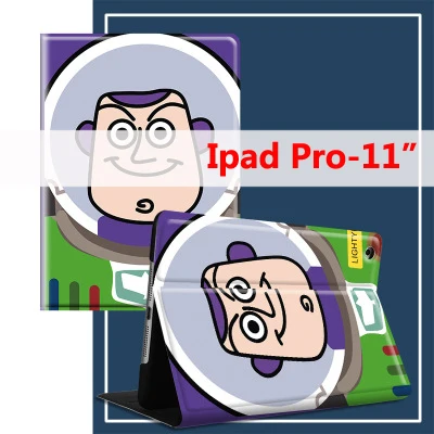 01 Ipad pro 11 Мультяшная басовая световая древесная искусственная кожа для Apple Ipad Pro 9,7 10,5 Air 1 2 3 Min 5 4 Sleep Awaking Держатель подставка чехол с откидной крышкой - Цвет: 01 Ipad pro 11