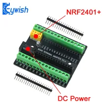 Keywish нано терминал плата адаптера расширения для Arduino Nano V3.0 AVR ATMEGA328P с NRF2401+ интерфейс расширения питания постоянного тока