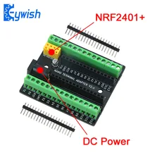 Carte d'adaptateur d'extension de Terminal Nano Keywish pour Arduino Nano V3.0 AVR ATMEGA328P avec Interface d'extension NRF2401 + alimentation cc(China)