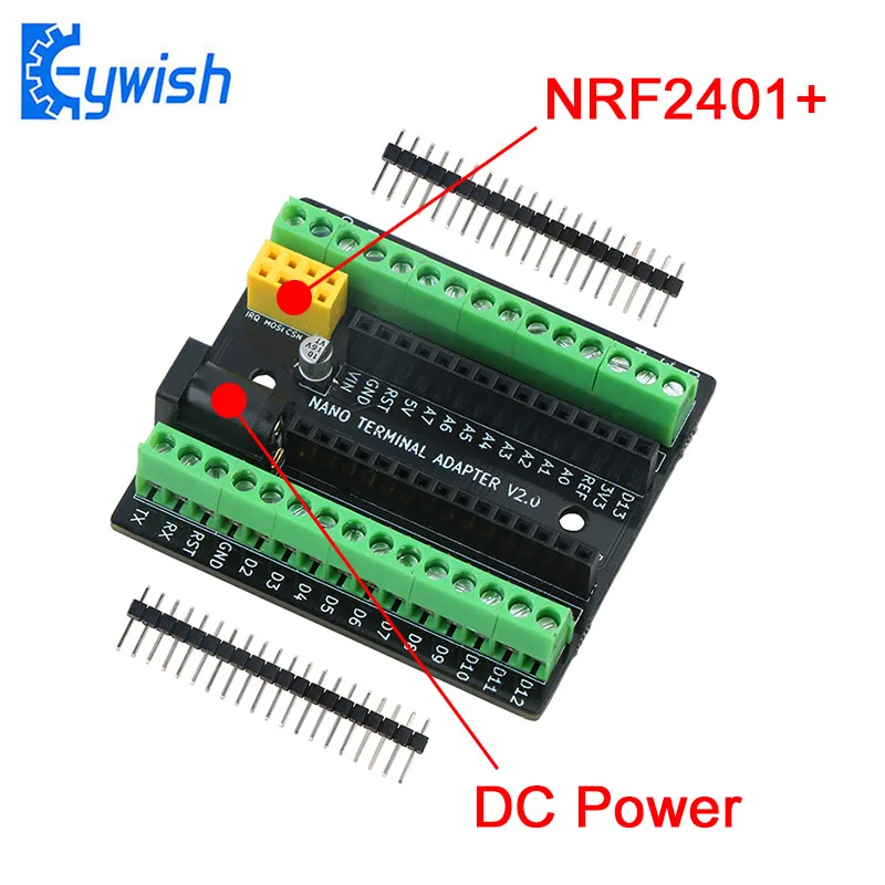 Плата адаптера расширения Nano Terminal Keywish для Arduino V3.0 AVR ATMEGA328P с NRF2401 + интерфейс