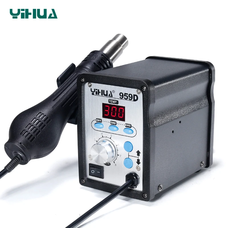 Паяльная станция 220 В YIHUA 959D SMD с паяльником термофеном паяльная станция|station hot