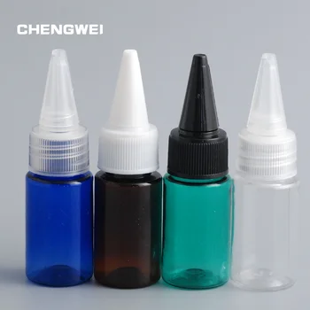 

CHENGWEI 50Pcs/Lot 10ml PET Mini Empty Plastic Lotion Bottles Childproof Dropper Refillable Packaging Container