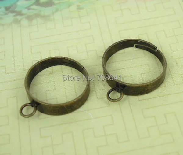 

Blank Rings Settings with 5mm Loop Caps Bases Adjustable Rings Findings DIY Jewerly Making Multi-color Plated