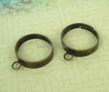 

Blank Rings Settings with 5mm Loop Caps Bases Adjustable Rings Findings DIY Jewerly Making Multi-color Plated