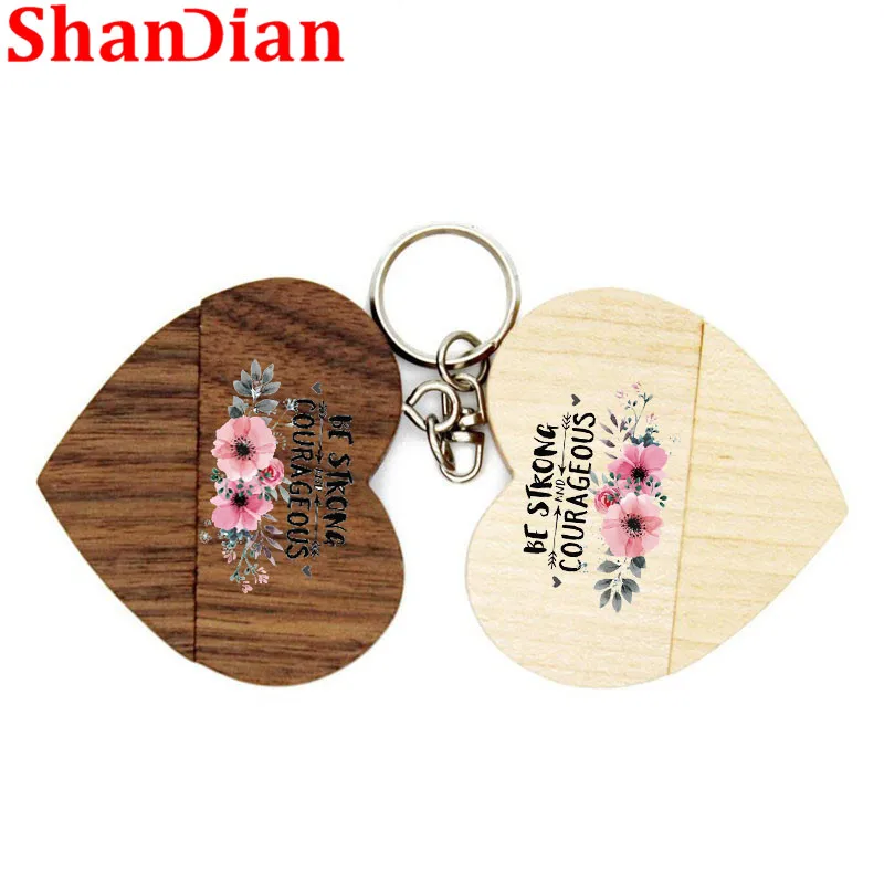 SHANDIAN (более 1 шт. бесплатный логотип) деревянная Usb флеш карта памяти с сердцем
