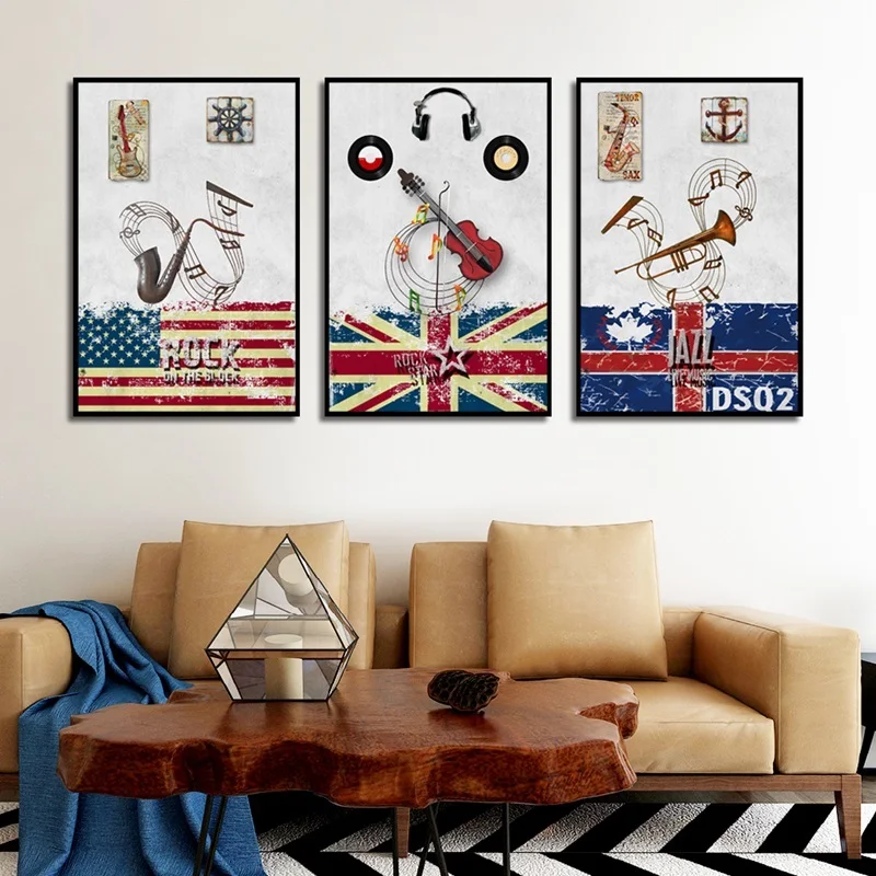 

Nordic Decoration Home Art Posters and Prints Simple Musical Instrument Canvas Painting Modular Art Wall Picture for Living Room