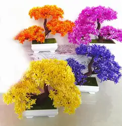 Горячие 5 цветов Platic искусственные растения в горшках бонсай поддельные цветочных растений сосны для свадьбы рождественские украшения