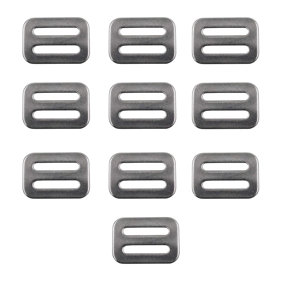 

Improved Stainless Steel Triglides Sliders For 1" Webbing (25MM-28MM Wide) 10/PK - No Webbing