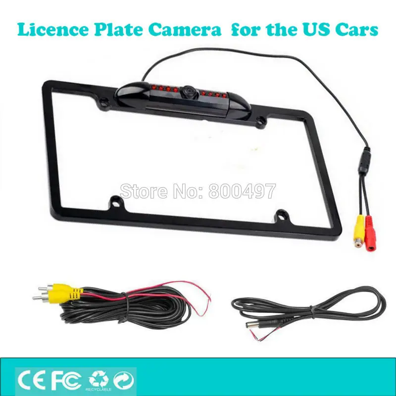 Car License Plate Frame Rear View Backup Camera Night Vision Camera 8