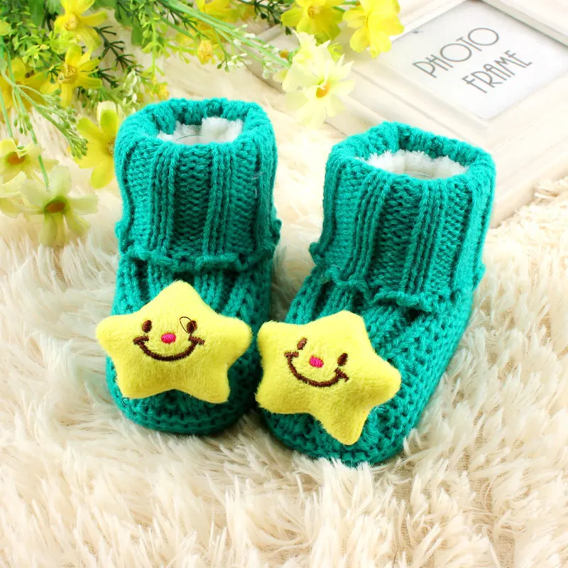 

Baby cartoon baby 3-18 moth Infant Baby Girls Boys Winter Shoes Hot Knit Hot Snow Boots Wool First Walkers New