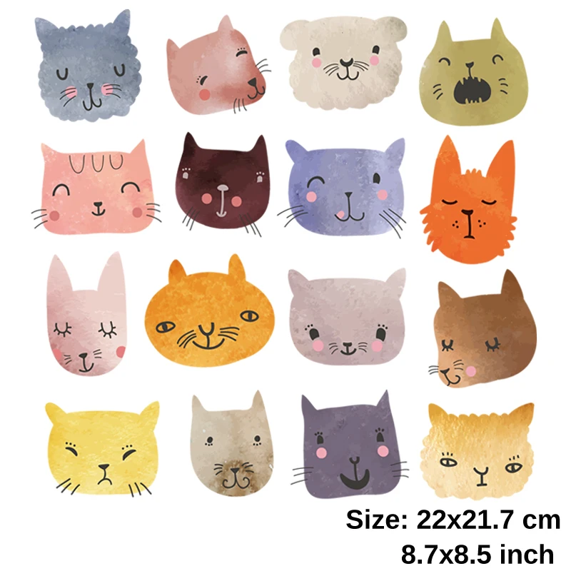 1-Patches For Clothing Smile Animals Diy Accessory Clothes Decoration Print On T-Shirt Washable New Design Iron On Transfers
