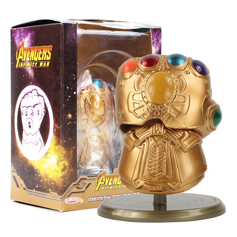 

8cm Avengers Infinity War Infinity Gauntlet Thanos Gold Gloves With Base Superhero PVC Action Figure Collection Model Toy
