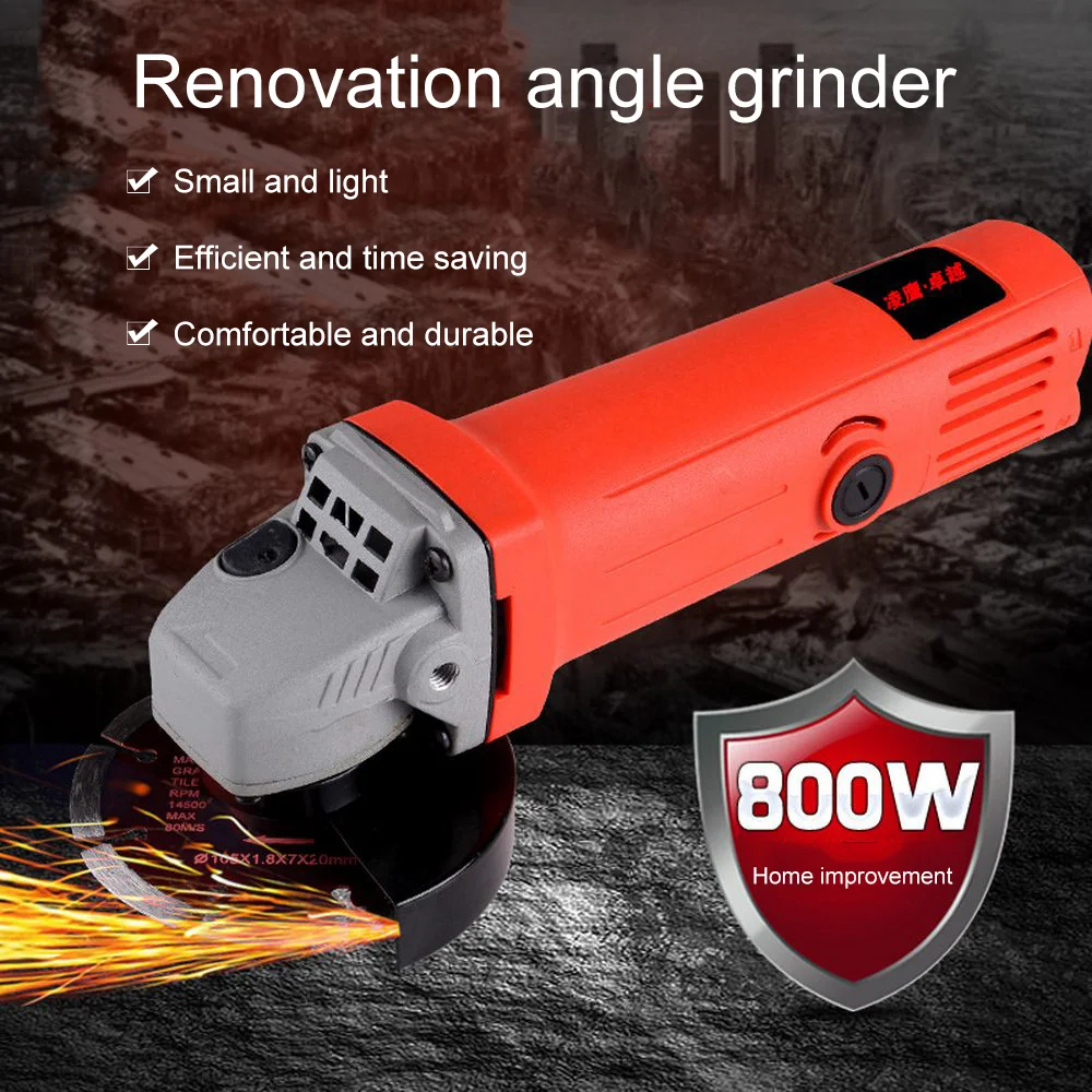 220V Electric Angle Grinder Single-speed Woodworking Power Tools Grinding machine for Home DIY