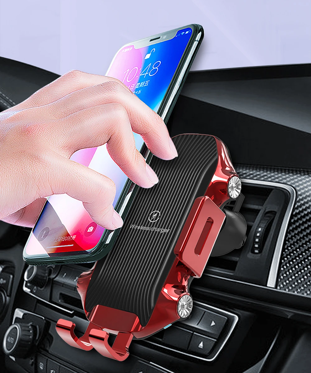

10W wireless charger for car charging station dock phone holder for iPhone 8 xr xs max x Samsungs10 9 8 for xiaomi mix 2s 3 mi 9