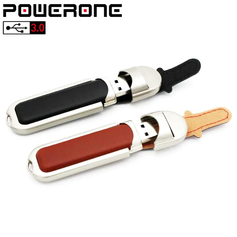 POWERONE Новая Металлическая кожаная Флешка usb флеш-накопитель 32 Гб 16 Гб 64 ГБ USB 2,0 карта памяти флешки u-диск Модный меховой чехол
