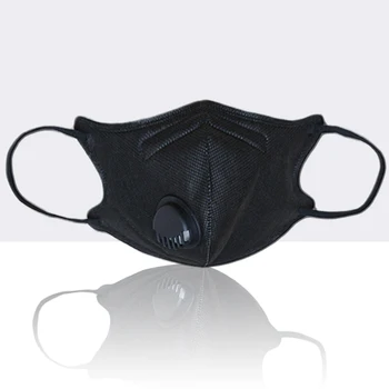 

Black Anti dust Mouth face Mask PM2.5 Anti Haze Mask Breathing Valve Activated Carbon Filter Respirator mask for mouth 1 pcs