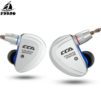 

FDBRO 3.5mm 8BA Drive Units In Ear Earphone 8 Balanced Armature L Bending HIFI Ear Hook Earphone For Game Sport Run