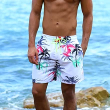 SD100 Большие размеры 3XL мужские пляжные шорты быстросохнущие пляжные для отдыха Шорты тенденция кокосовой пальмой Принт мужчины купальники купальный костюм Sunga