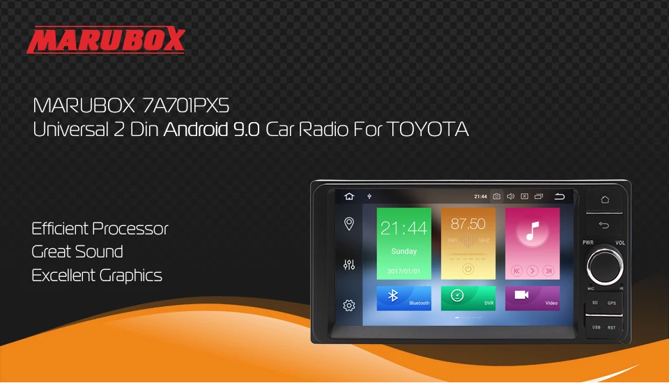 Clearance MARUBOX 2 Din Android 9 4GB RAM For Toyota Universal 7" IPS GPS Navigation Bluetooth Stereo Radio Car Multimedia Player 701PX5 0
