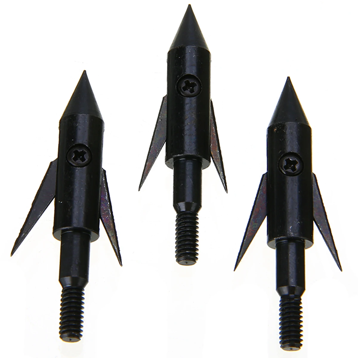 3Pcs Archery Arrowhead Points Fishing Arrowheads Bowfishing Broadheads Tips Arrow Tips Black Steel Points Fishing Accessory
