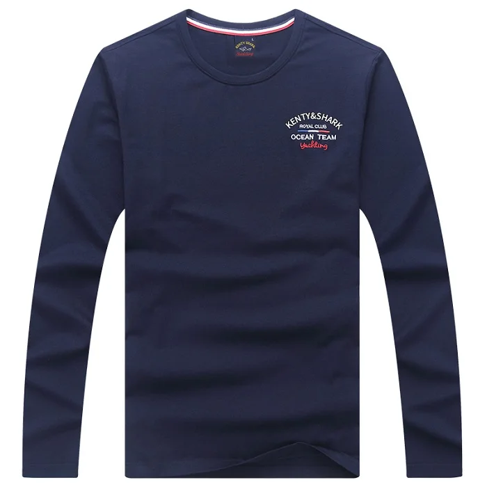 Color 1 Kenty Акула Для мужчин Повседневное хлопковая Футболка Homme модная футболка с длинными рукавами мужской Camiseta Masculina футболки 201 - Цвет: Color 1