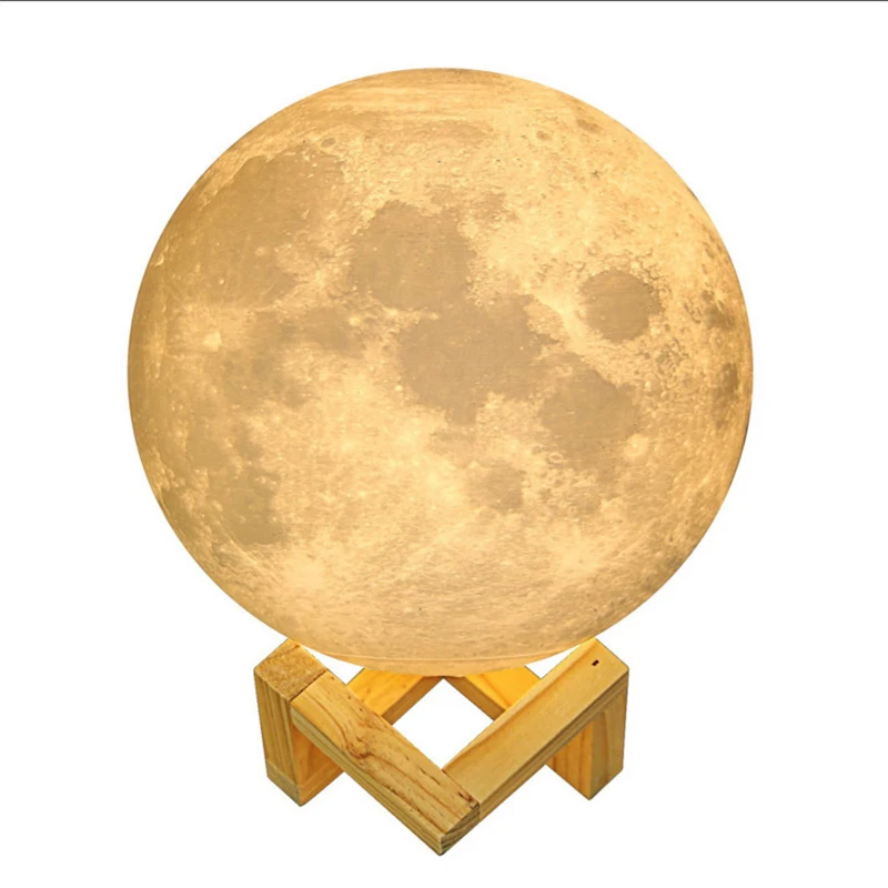 

Moon Shape LED Night Lamp USB Charge 3D Print Changeable Luna Surface Moon Light Touch Switch Battery Powered Home Decor Light